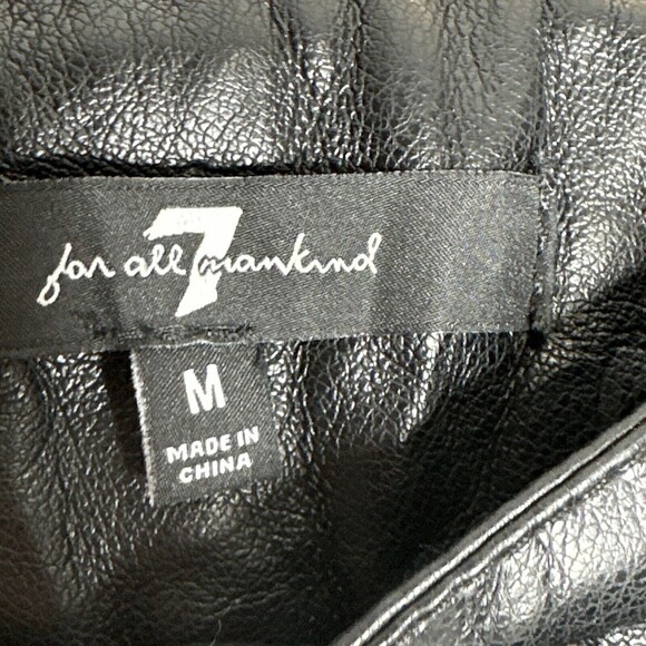 7 For All Mankind Black Faux Leather Pants Women’s M Vegan Leather Coated Jogger - Picture 6 of 15